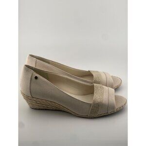 Aubrey Lynn Size 8.5 Color Natural Champagne, glitter with gold accent, Canvas